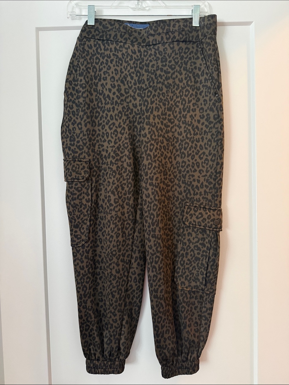 Democracy Leopard Cargo Joggers in Brown and Black